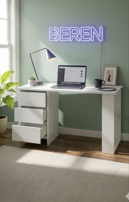 Стол письменный BEREN Modul 01, 100х45x75 см, белый