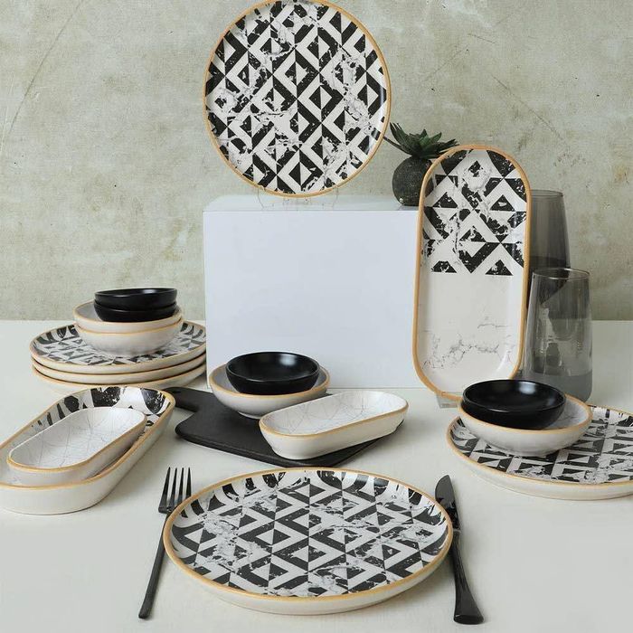 Нов Комплект за Закуска 18части Marble Black& White