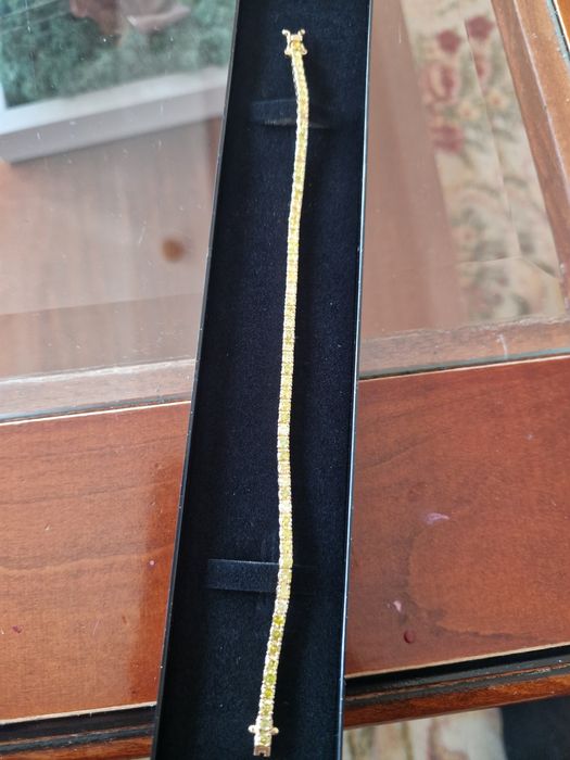 Bratara tenis aur galben cu diamante