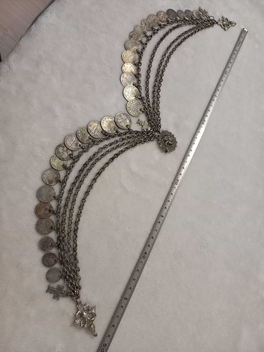 УНИКАЛЕН Възрожденски Македонски Сребърен Кюстек 19Век пафти носия