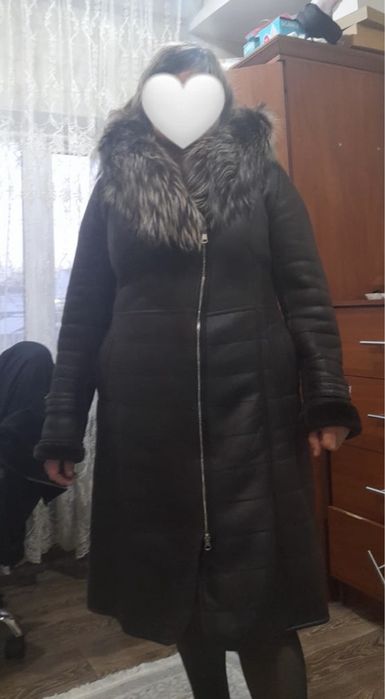 Дубленка, капюшон чернобурка