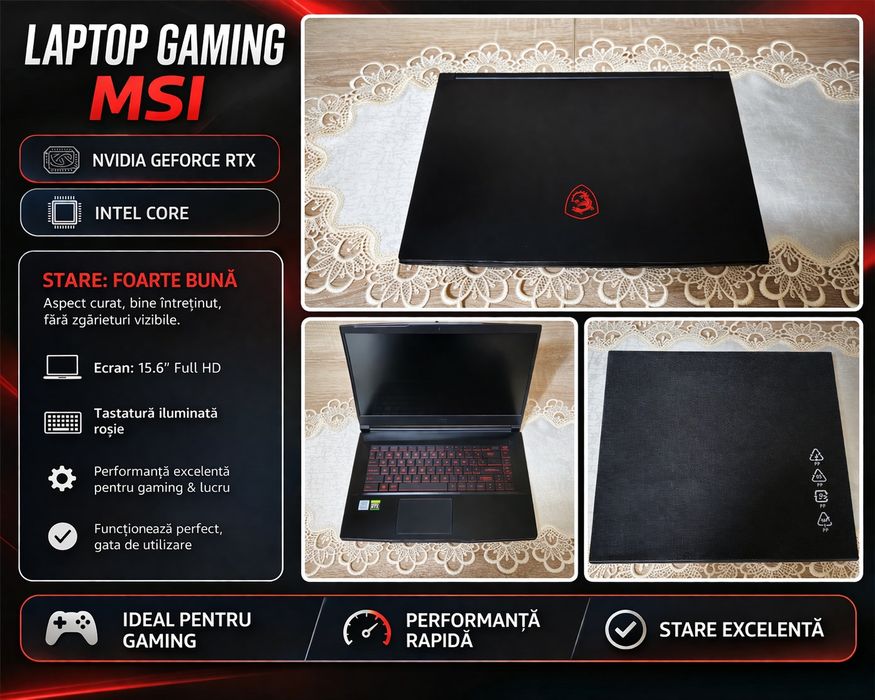 MSI GF65 Thin RTX 3060 6GB / 16GB / 144Hz / i5 + Cooler Gaming