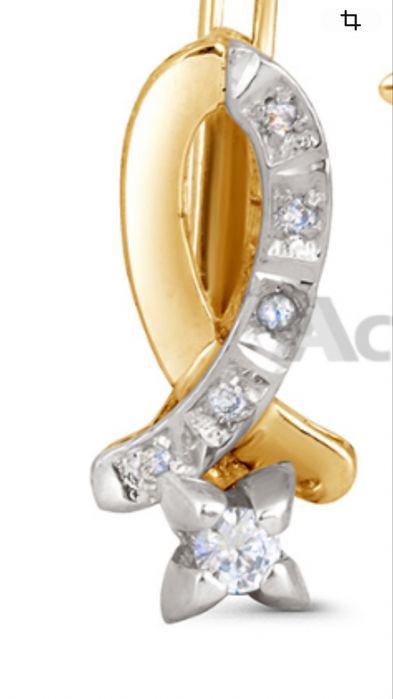 Серьги с бриллиантами золото 585пр.