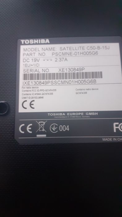 Laptop Toshiba intel