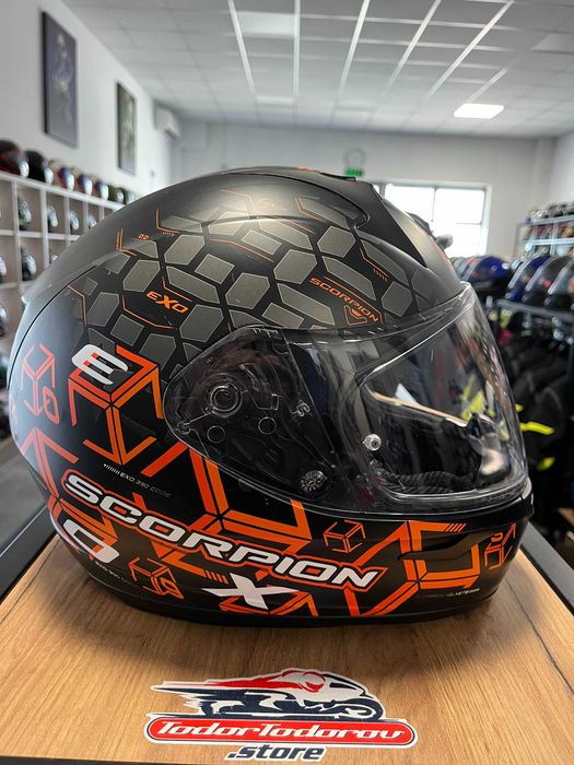 Мото каска за мотор  SCORPION EXO 391 orange/black,S 55-56см,като нова