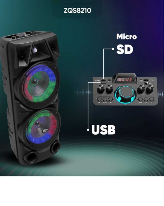 450w Преносима караоке колона ZQS-8210 2х8 инча микрофон