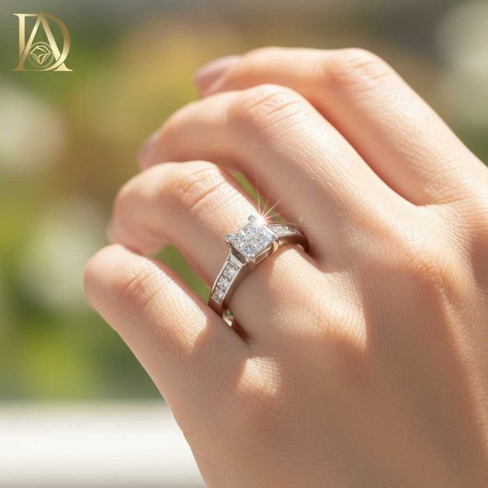 Нов Златен Пръстен с 0.92кт Естествени Диаманти