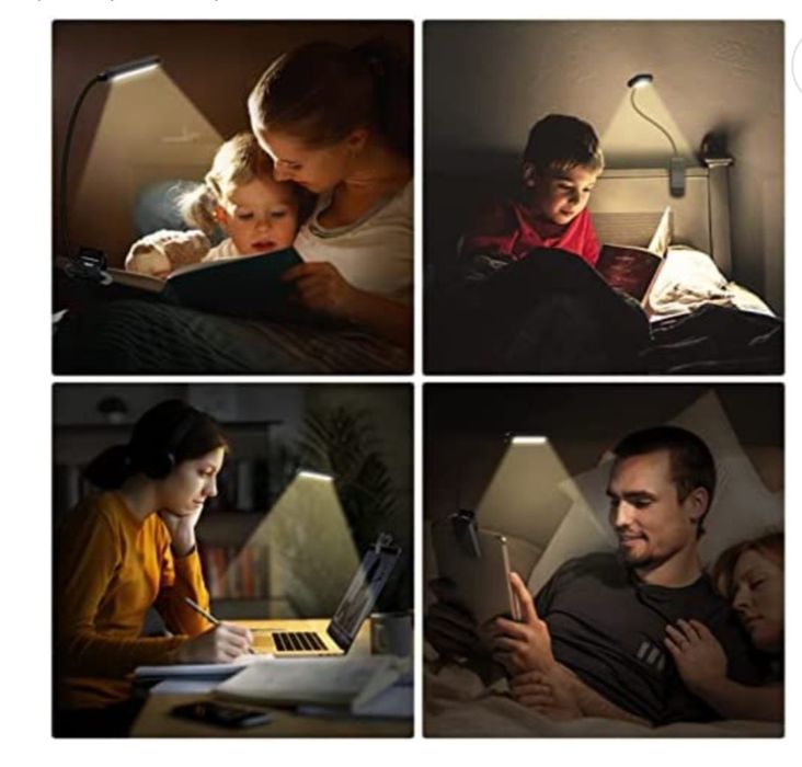 Lampă de lectură Clemă pentru cărți, Lampă pentru cărți cu 9 LED-uri r
