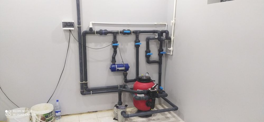 установка фильтрационного оборудования для бассейна, любой сложности