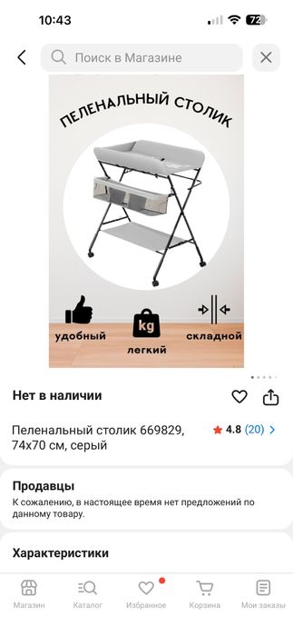 Продам пелинальный столик