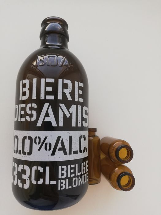 Бутылка коричневое стекло, декор