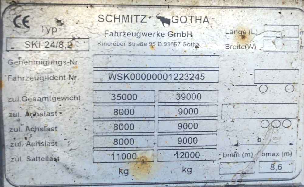 Semiremorca Basculabila Schmitz Bascula Coaste 27mc SKI 24  AN 2008