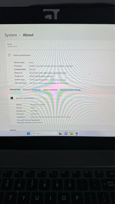 Vand sau schimb Laptop Toshiba Tecra i5 16gb Ram