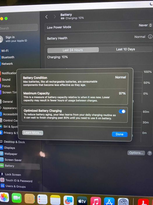 MacBook Air M1 13” 2020 | 97% baterie | 102 cicluri | stare foarte bună