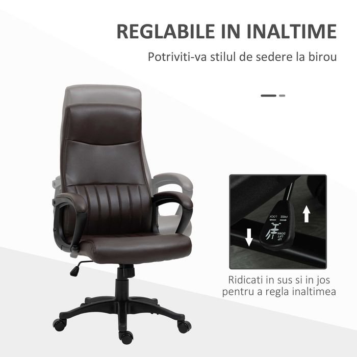 Scaun de Birou Rotativ cu Spatar Înalt , Vinsetto