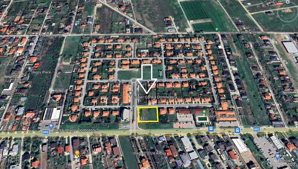 Domnesti  - Teren in Cartierul de LUX Curtea Domneasca  1060m