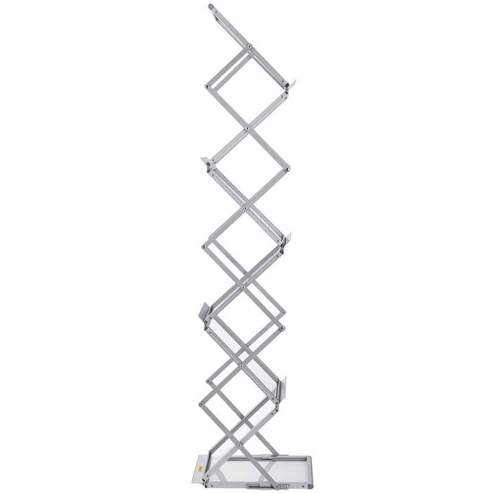 Suport pliabil pentru reviste, broșuri, cataloage, 6 buzunare, afișaj față-verso, portabil cu geantă de transport pentru expoziții