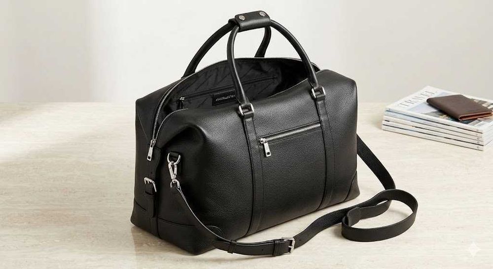 Вместительная дорожная кожаная сумка (Weekender) / Ручная кладь