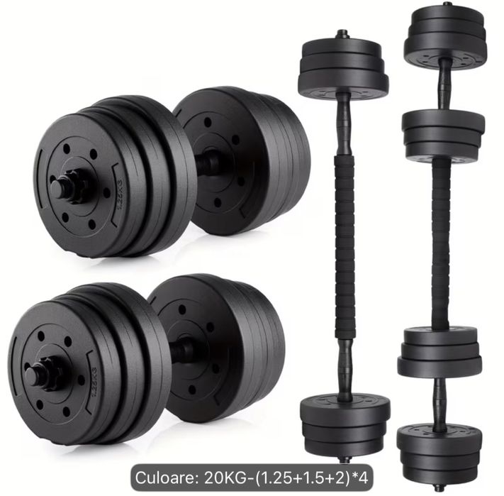 Scaun de antrenament plus set de 20kg gantere diferite marimi