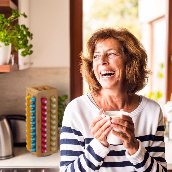 Suport Capsule de Cafea Nespresso 80 bucati Rotativ Bambus 40x14 cm