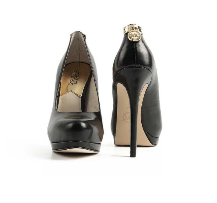 Дамски обувки Michael Kors Hamilton Black Leather Pump