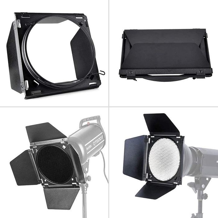 Godox. Цветни филтри, Спот. Капаци. Грид. Светкавица. Софтбокс