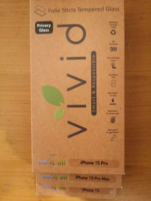 Folie de sticla Privacy iPhone 15 / 15 Pro / 15 Pro Max