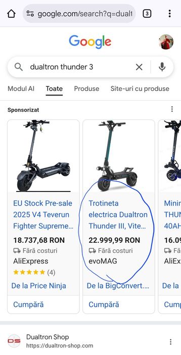 Trotineta electrica Dualtron Thunder 3,72V,40Ah,Noua,Sigilata