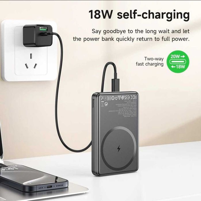 Hoco Q26A Joy 2в1 Power Bank 10000mAh PD-20W QC3.0 iPhone 14 15 16