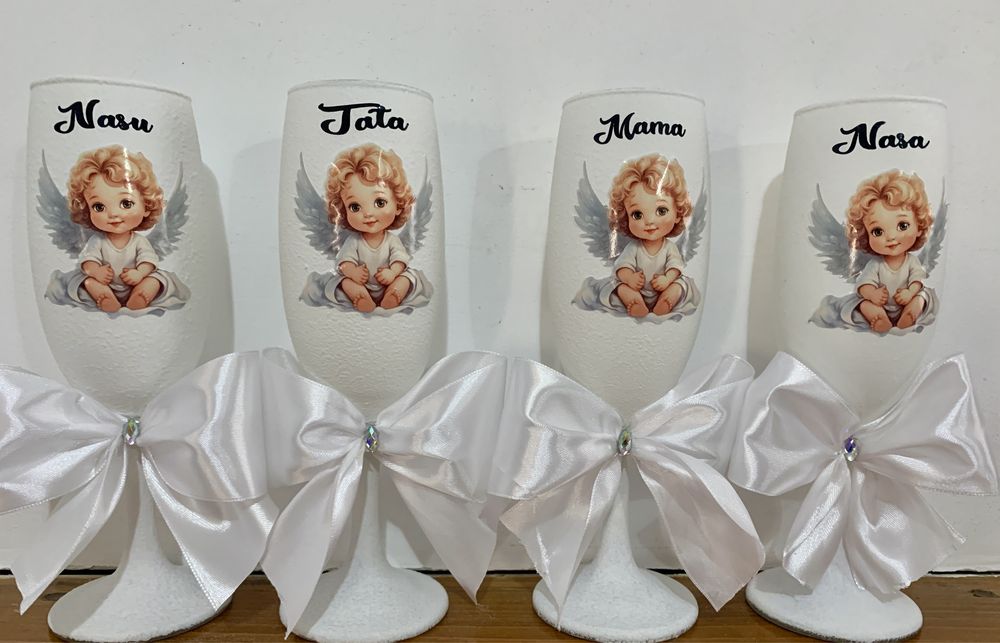 Pahare sampanie nunta botez ingeras printesa balerina