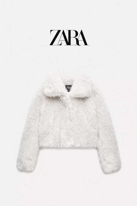 Късо палто ZARA с изкуствен косъм