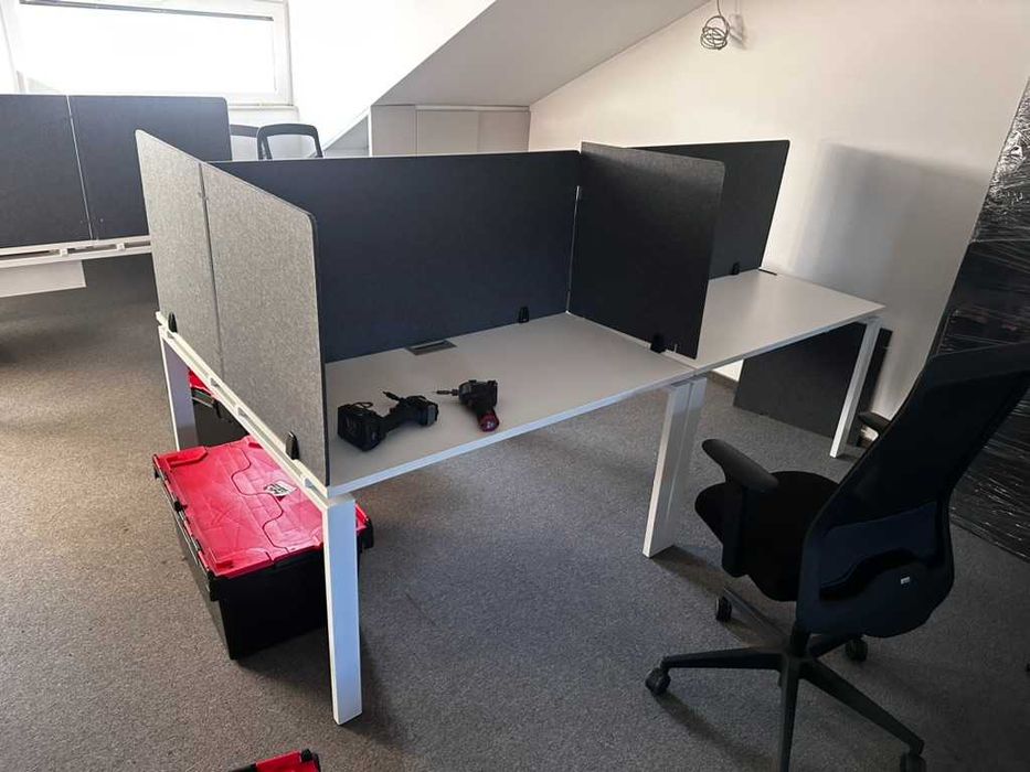 Двоен офис бенч / бюро с прегради – 260×65×75 см