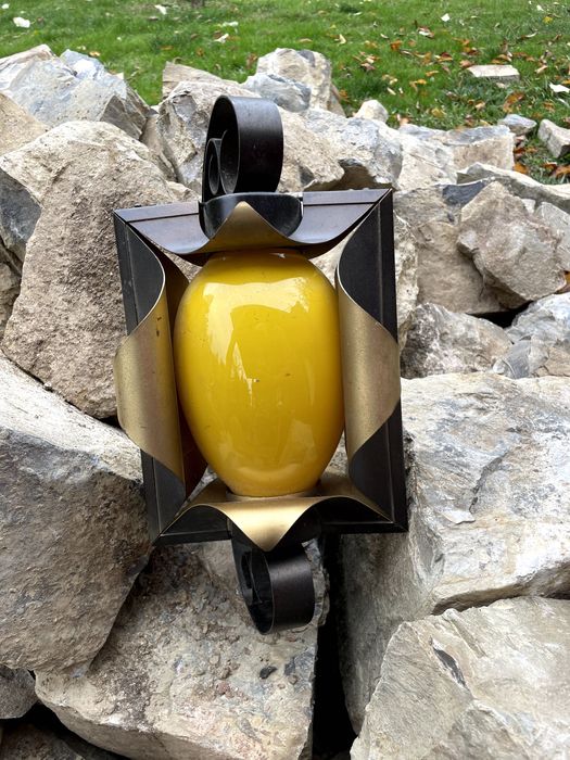 Градински фенер / външен стенен аплик – метален, ретро стил