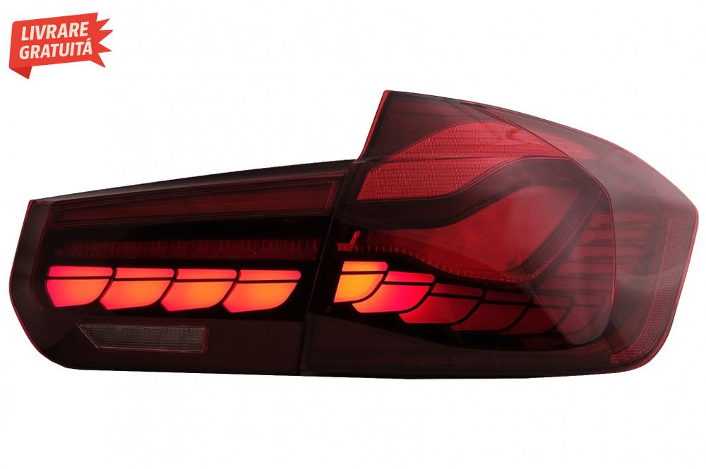 Stopuri OLED BMW Seria 3 F30 (2011-2019) F35 F80 Rosu Clar M4 Design c