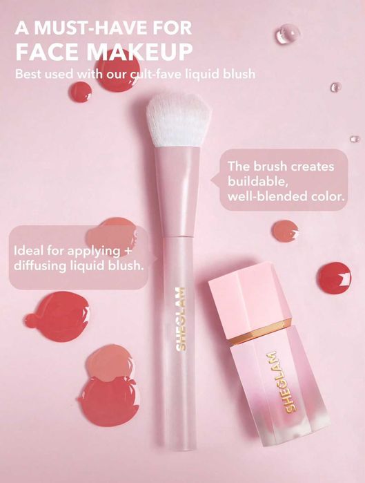 кисточка для румян Sheglam Color Bloom Liquid Blush Brush