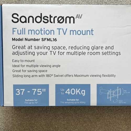 ТВ стойка телескопична (до 680 мм. от стената) SANDSTROM SFML16 37-75"