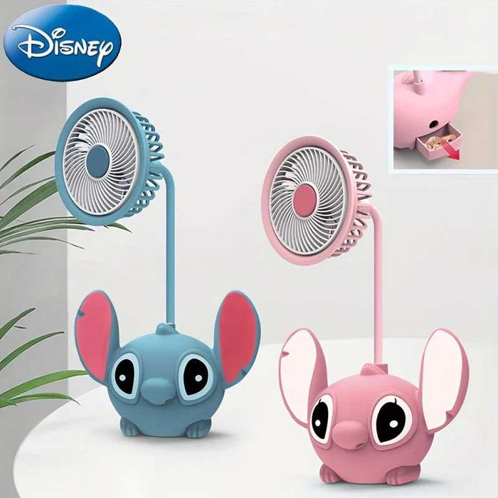Настолна Лед лампа Лило и Стич LED розова и синя Disney Stitch 3D