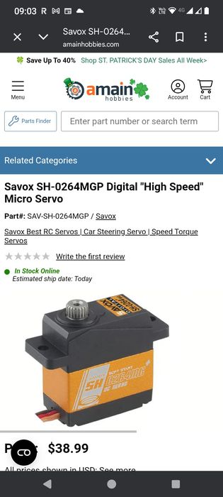 Mini servomotor Savox automodel aeromodel rc