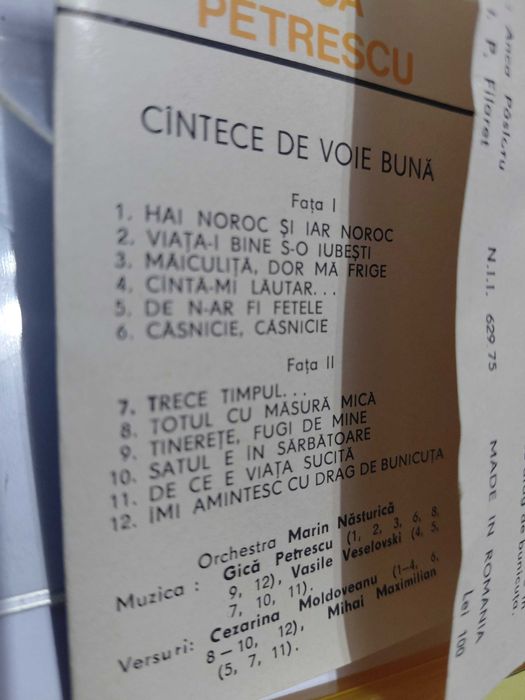 Casetă de colecție cu Gică Petrescu