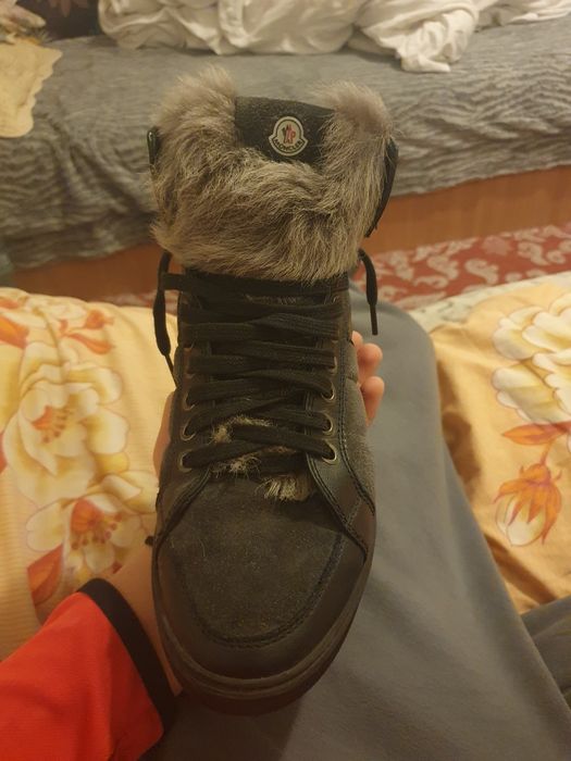Moncler High-top Sneakers With Fur