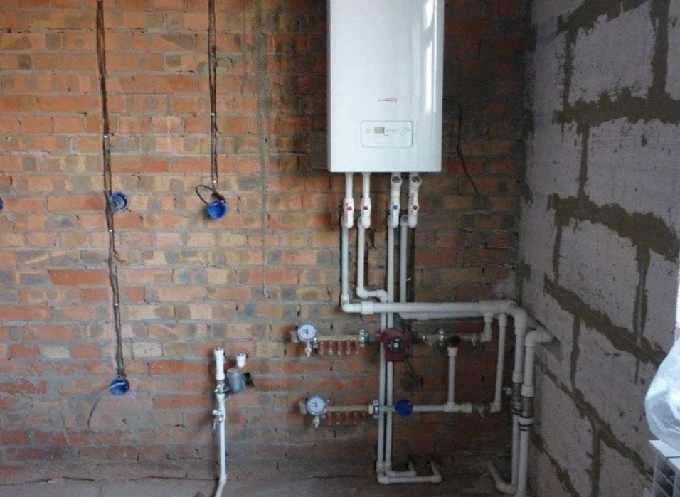 Установка котла отопления Сантехника сантехник Замена батареи радиатор