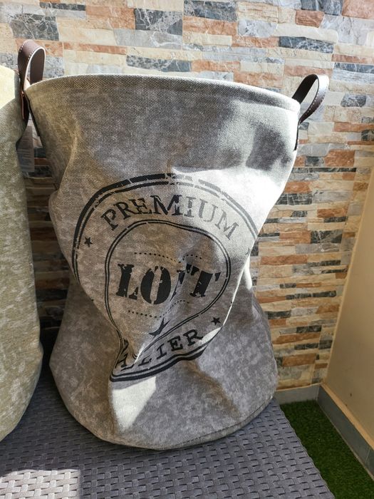 Кош за пране за дрехи за съхранение с надпис 2 цвята и дръжки