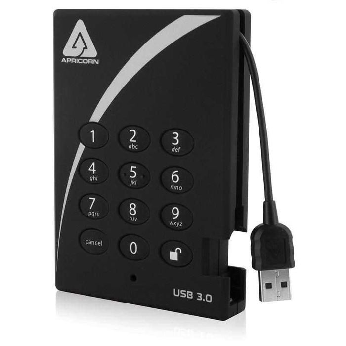 Apricorn A25-3PL256 500GB Padlock Secure USB 3.0 5400rpm с код нов