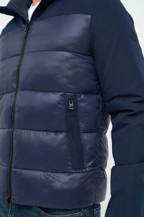 Lee Cooper Капитонирано зимно яке с качулка, Тъмносин