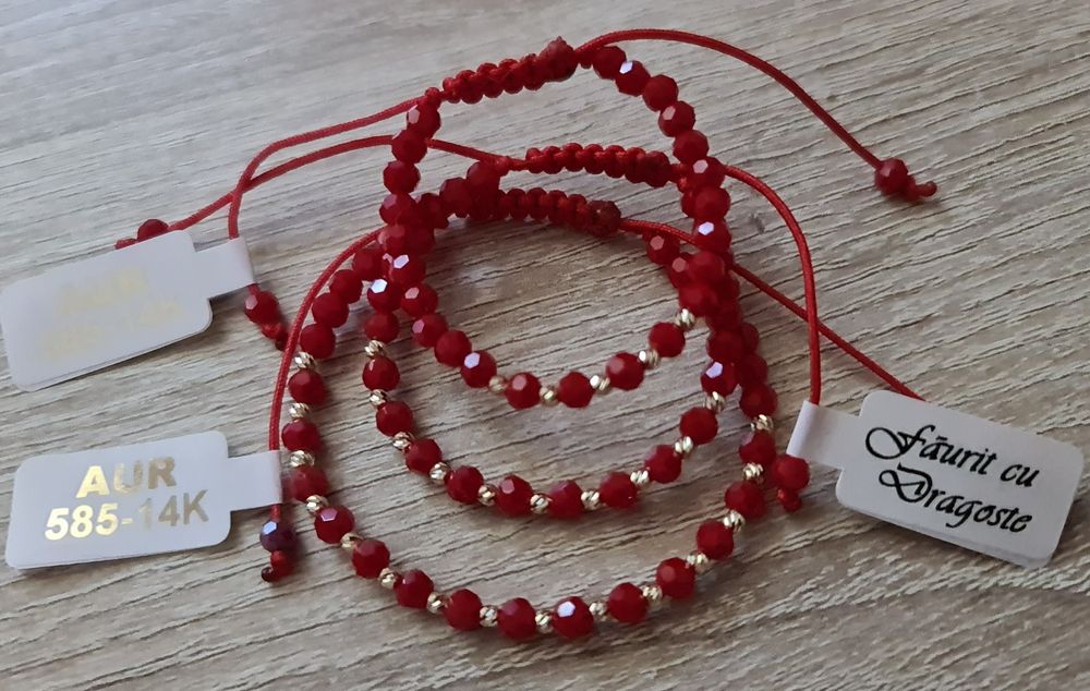 Realizez bratari cu bile de aur 14K si pietre semipretioase