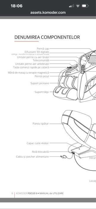 Komoder Focus II scaun masaj impecabil