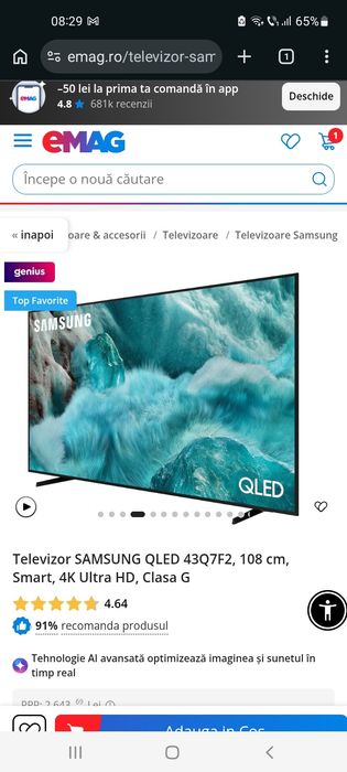 Samsung QLed 4k în garantie