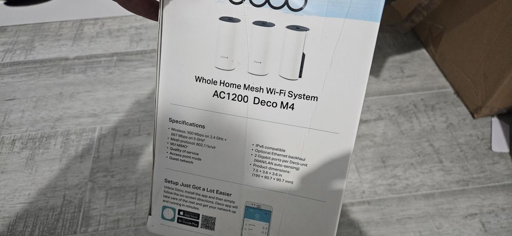 Sistem Wi-Fi Mesh TP-Link Deco M4 (3-pack) AC1200 Gigabit cu acoperire