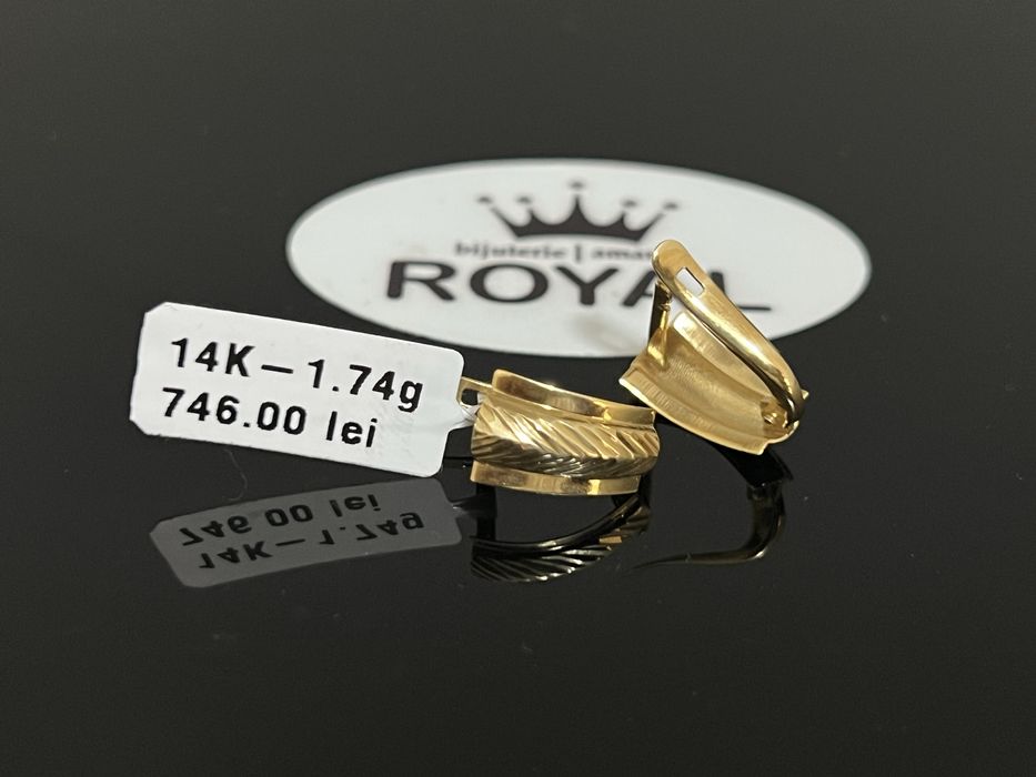 Bijuteria Royal CB : Cercei dama aur 14k 585 1,74 grame