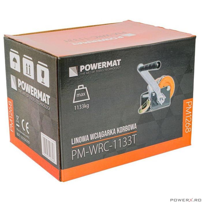 Troliu manual 1133 Kg, cu cablu 10m, Powermat